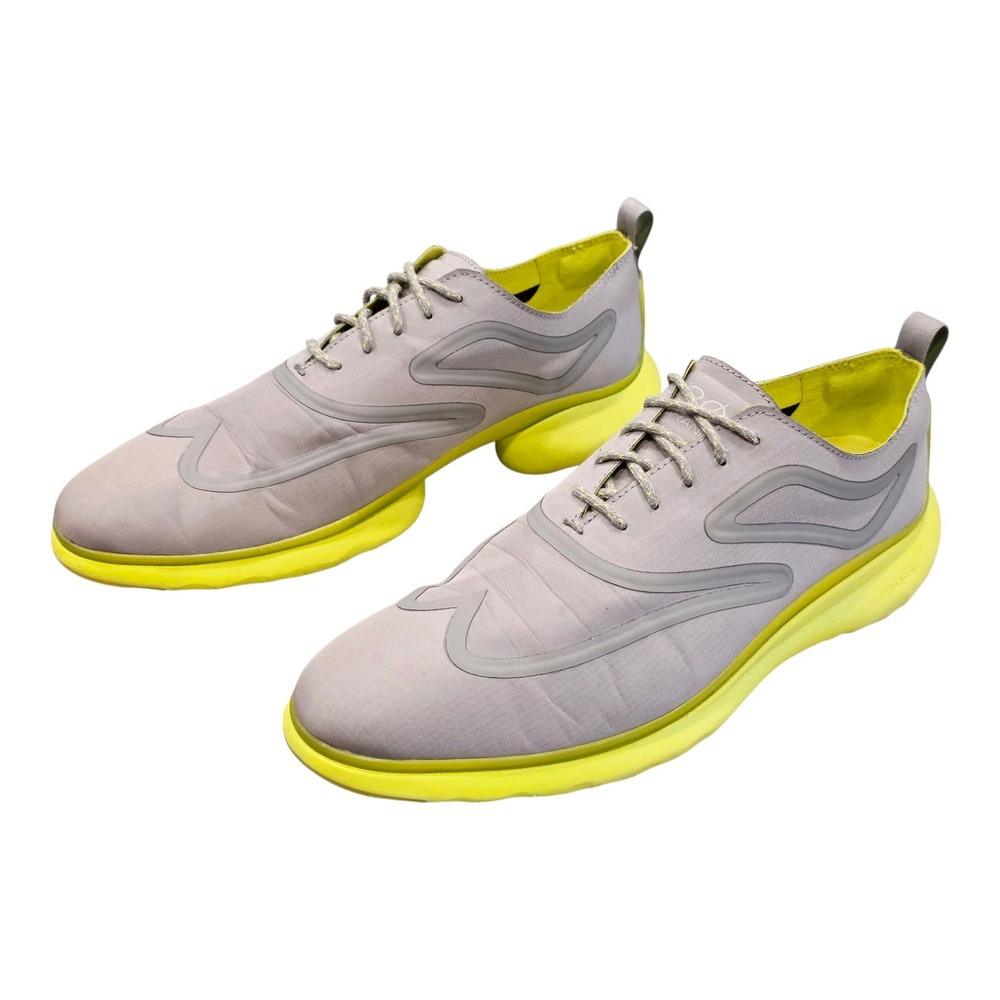 Cole Haan Mens 3.Zerogrand Fuse Oxford Wingtip Shoes Gray Neon C32268 Size 10